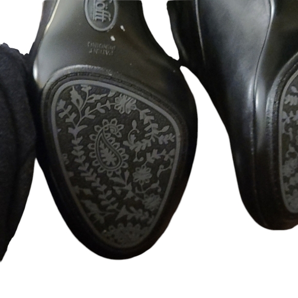 Black Leather Heeled Ankle Boots - Picture 5 of 8